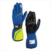 Guantes de carreras OMP TECNICA azul-amarillo (homologación FIA)