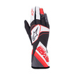 Guantes de karting Alpinestars TECH-1 K RACE V2 GRAPH blanco-rojo