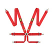 Cinturones de seguridad de 6 puntos OMP Saloon rojo