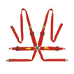 Cinturones de seguridad de 6 puntos OMP Saloon Pull Up rojo