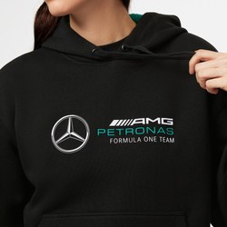 Sudadera con capucha para mujer Oversize Black Mercedes AMG F1 